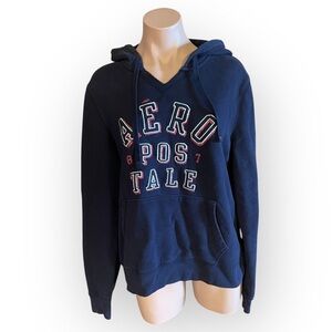 Aeropostale 87 Y2K Women’s XXL Navy Blue Pullover Hoodie Runs Small